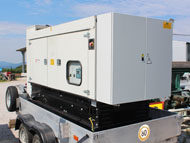 We rent a 120 KVA electrical generator with cell phone operation control. 